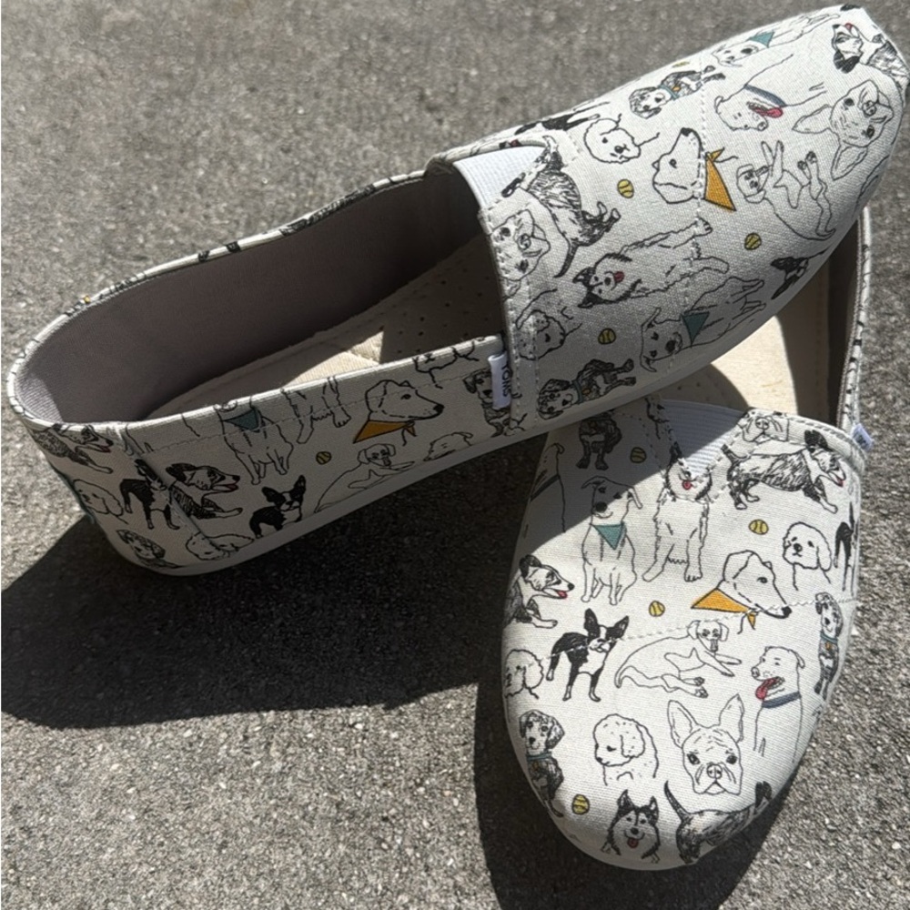 Toms Women's Dog Print Slip-On Shoes